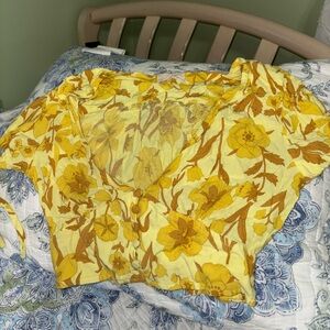 Urban Outfitters Yellow Floral Blouse